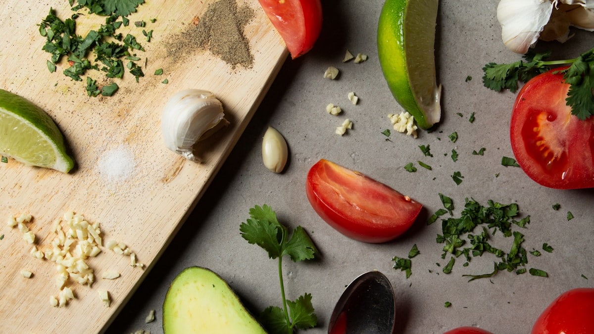 Ingredients for guacamole.
